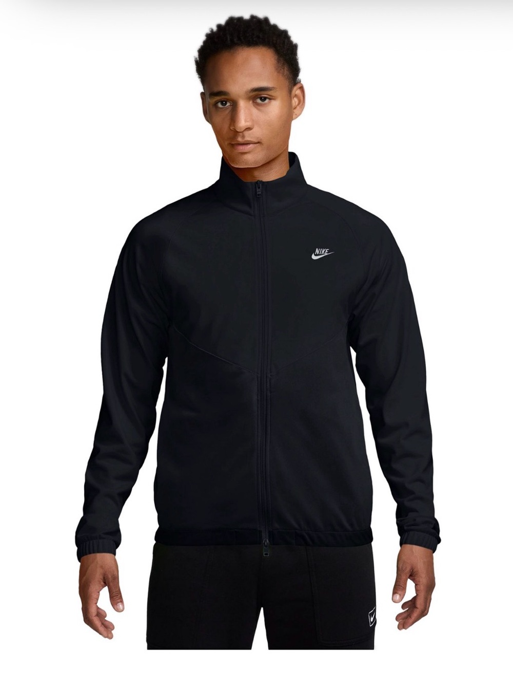 Nike Men’s Black Half-Zip Athletic Sweater with Gray Piping